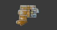 3D Grundriss - Repräsentative Büro- oder Praxisfläche mit Terrasse in zentraler Potsdamer Innenstadtlage