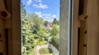 Blick vom Spitzboden in den Garten - EFH mit zusätzlichem Bungalow, weiterem Baufeld am Wald in Potsdam