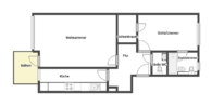Grundriss OG - Wohnung mit Süd-West-Balkon & Tiefgaragenstellplatz in Babelsberg